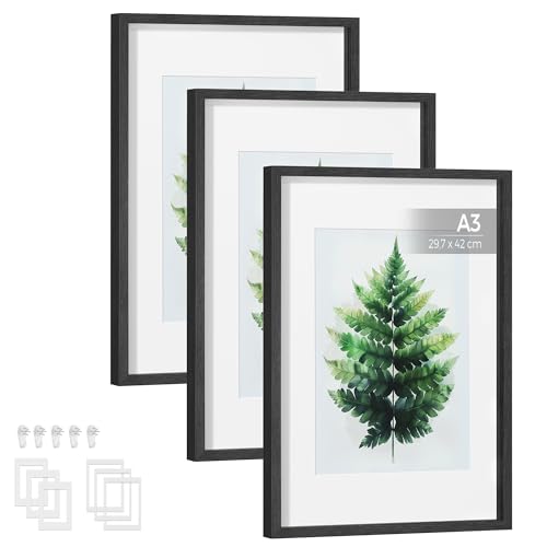 songmics-bilderrahmen-rpf064b01-3er-set-aschschwarz-fotogalerie-43-4-x-31-1-cm image 7
