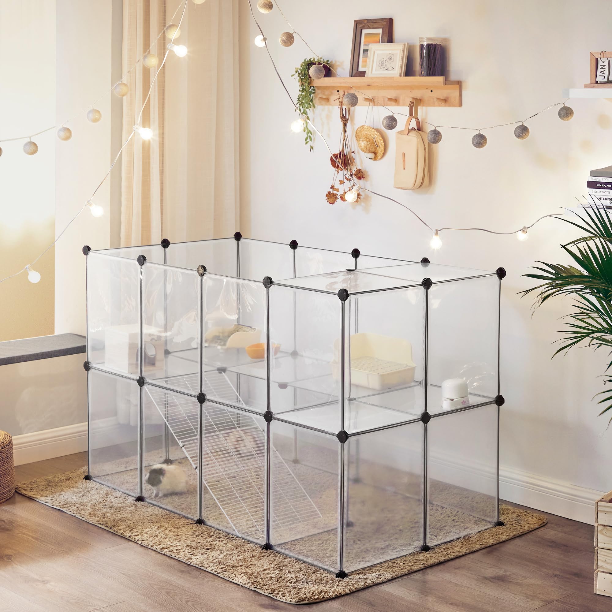 songmics-kleintiergehege-lpc005w01-transparent-143-x-73-x-91-cm image 4