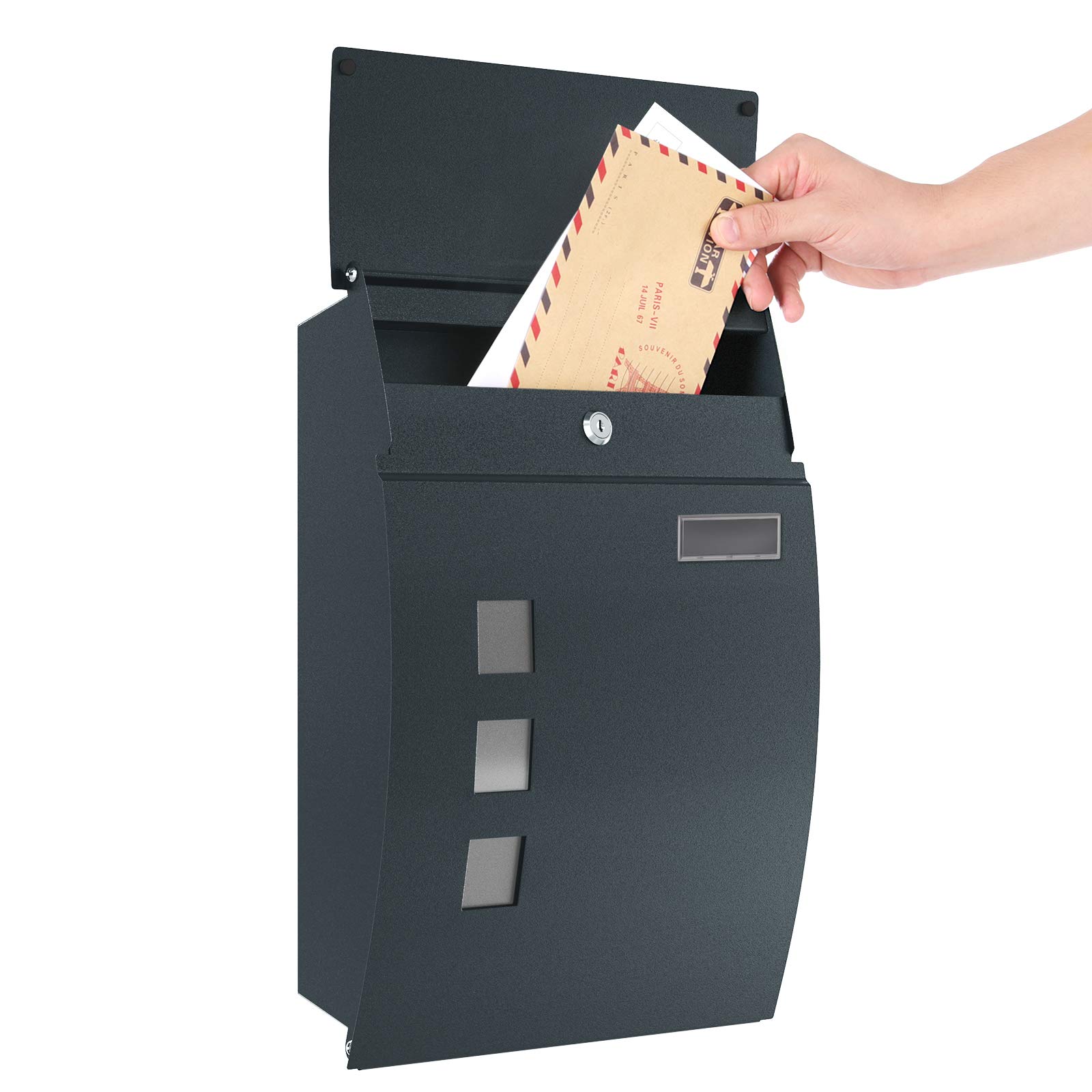 songmics-wandbriefkasten-gmb030g02-grau-anthrazit-mit-sichtfenster image 3