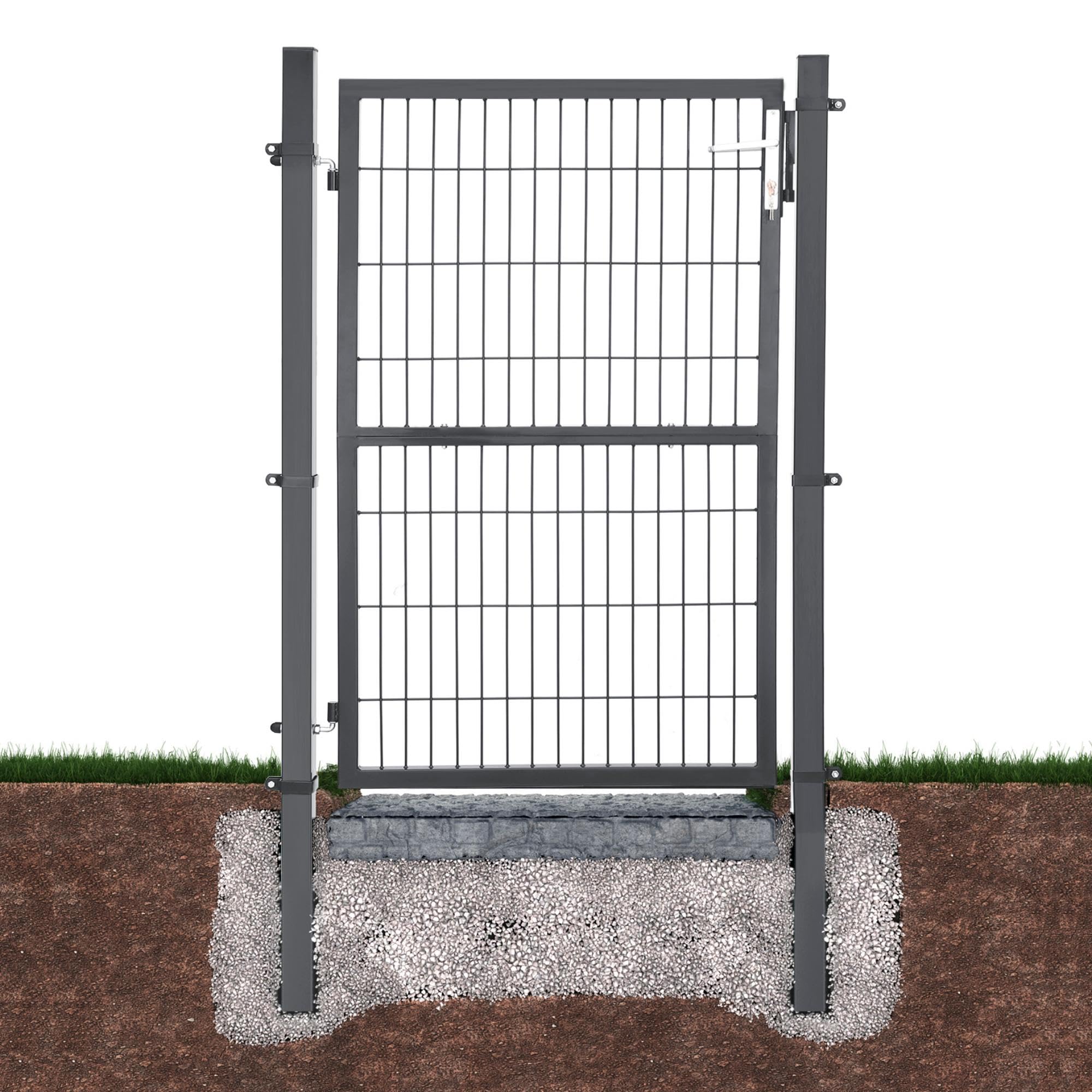 songmics-gartentor-ggd200gy-zauntor-106-x-150-cm-grau-verzinkter-stahl-abschlie- image 7