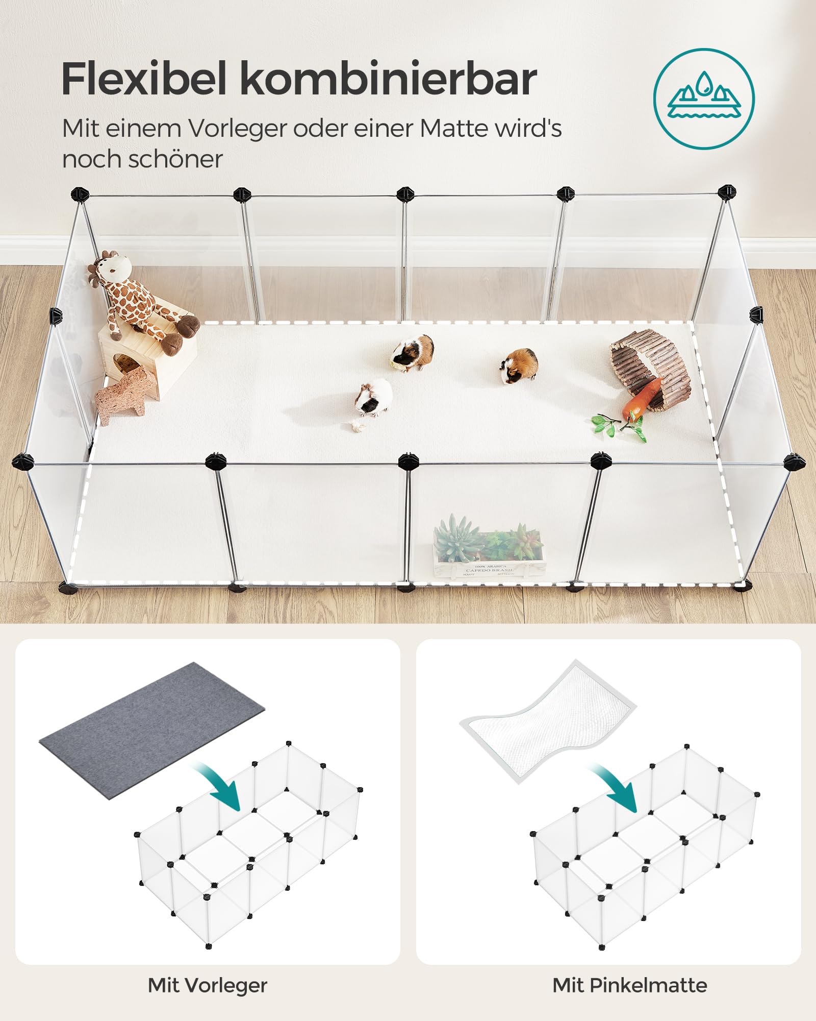 songmics-freigehege-mit-bodenplatten-lpc02w-kleintiergehege-140-x-70-x-45-cm-wei image 5