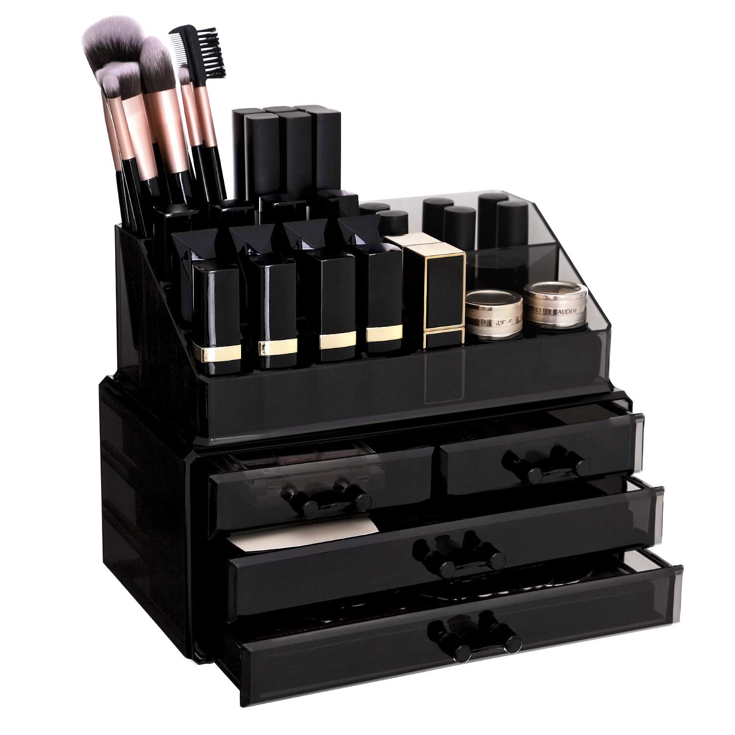 songmics-kosmetik-organizer-jka007bk-medium-schwarz-aus-acryl-mit-schubladen image 7