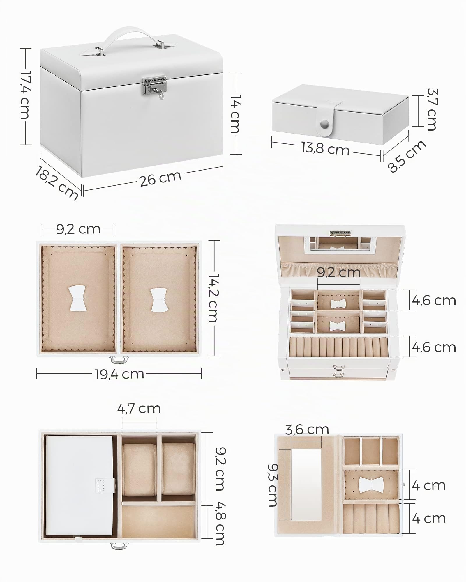 songmics-schmuckk-stchen-3-ebenen-jbc121w-mit-2-schubladen-mini-reisebox-schloss image 7