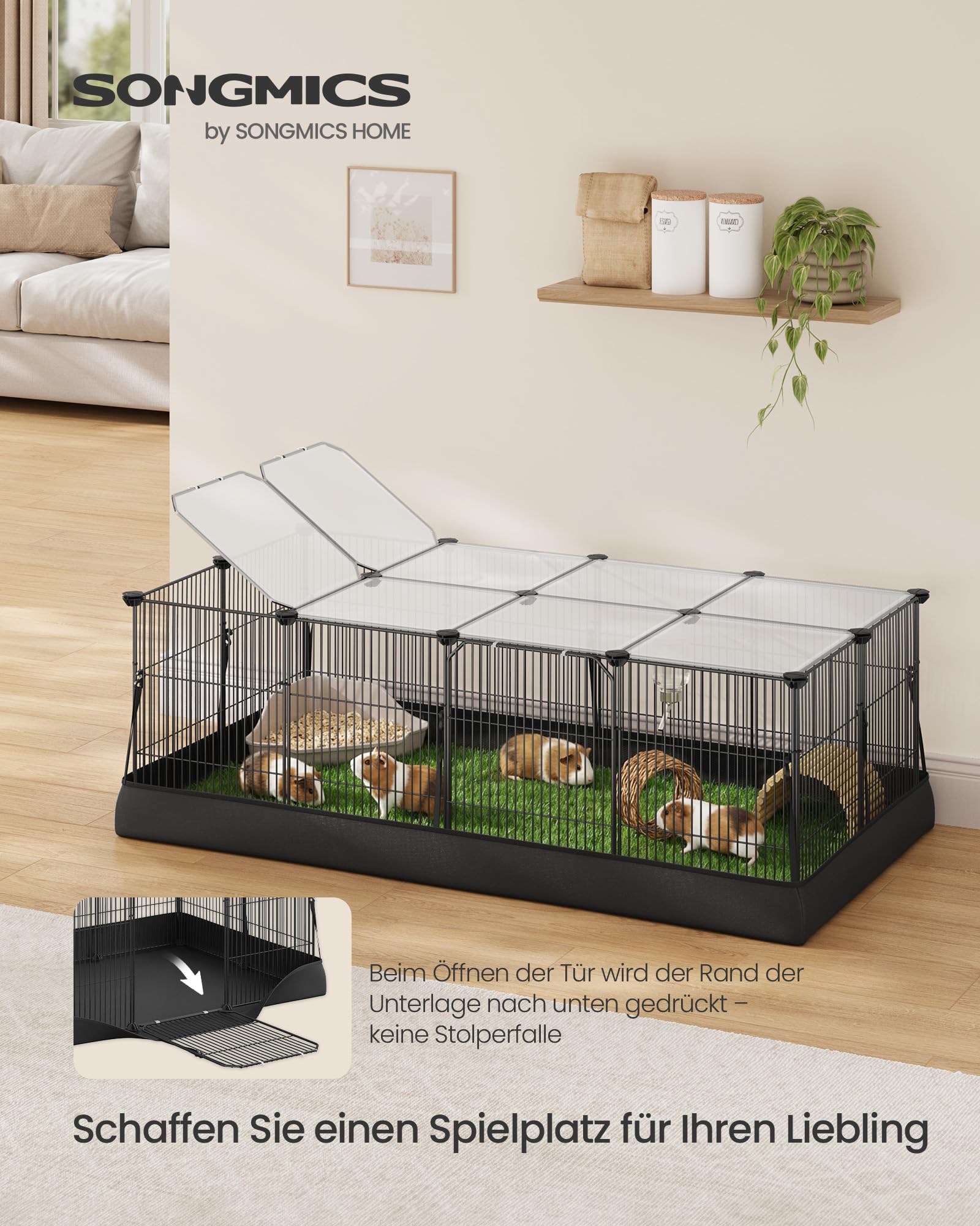 songmics-kleintiergehege-20-platten-123x63x41-5cm-mit-3-t-ren image 2