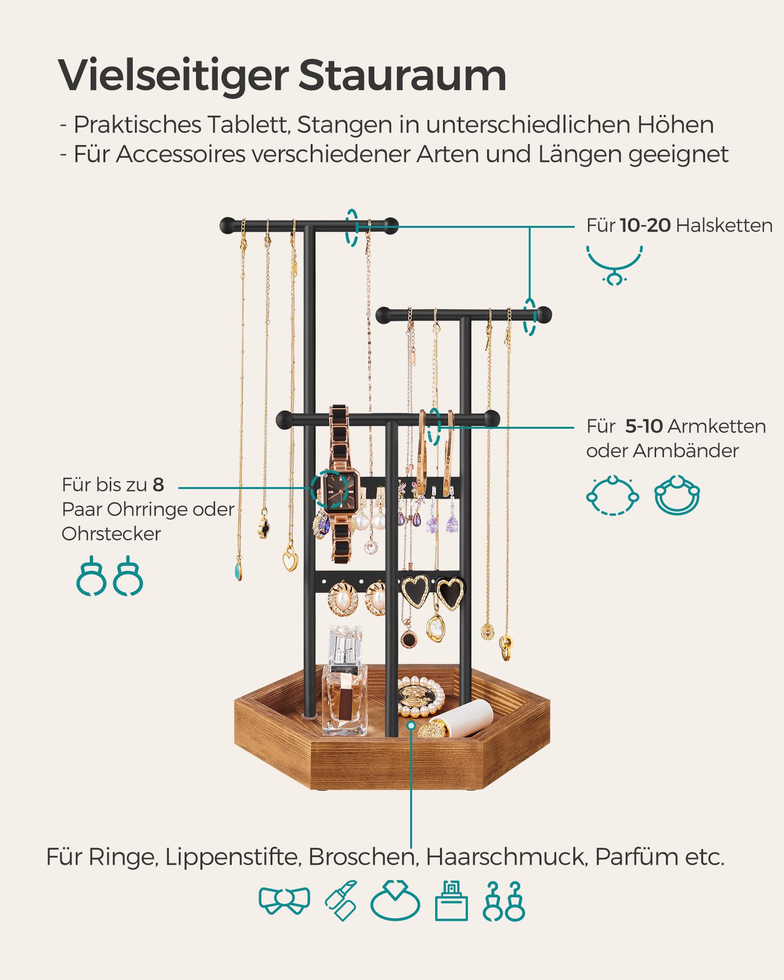 songmics-schmuckst-nder-jjs03cb-schwarz-karamellbraun-metall image 3