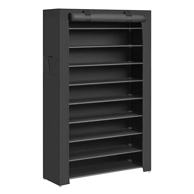 songmics-schuhregal-10-ebenen-28-x-88-x-160-cm-schwarz image 1
