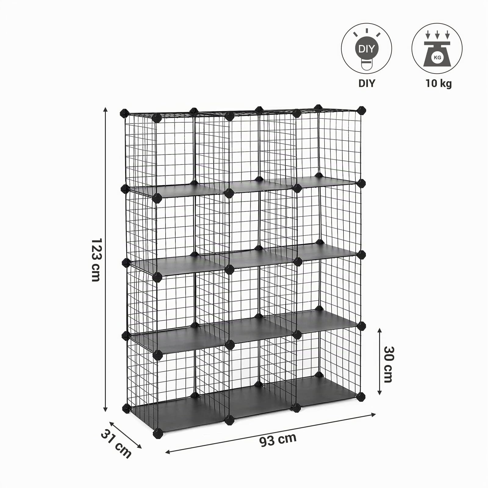 songmics-steckregal-lpi34h-w-rfelregal-12-w-rfel-31-x-93-x-123-cm-schwarz image 3