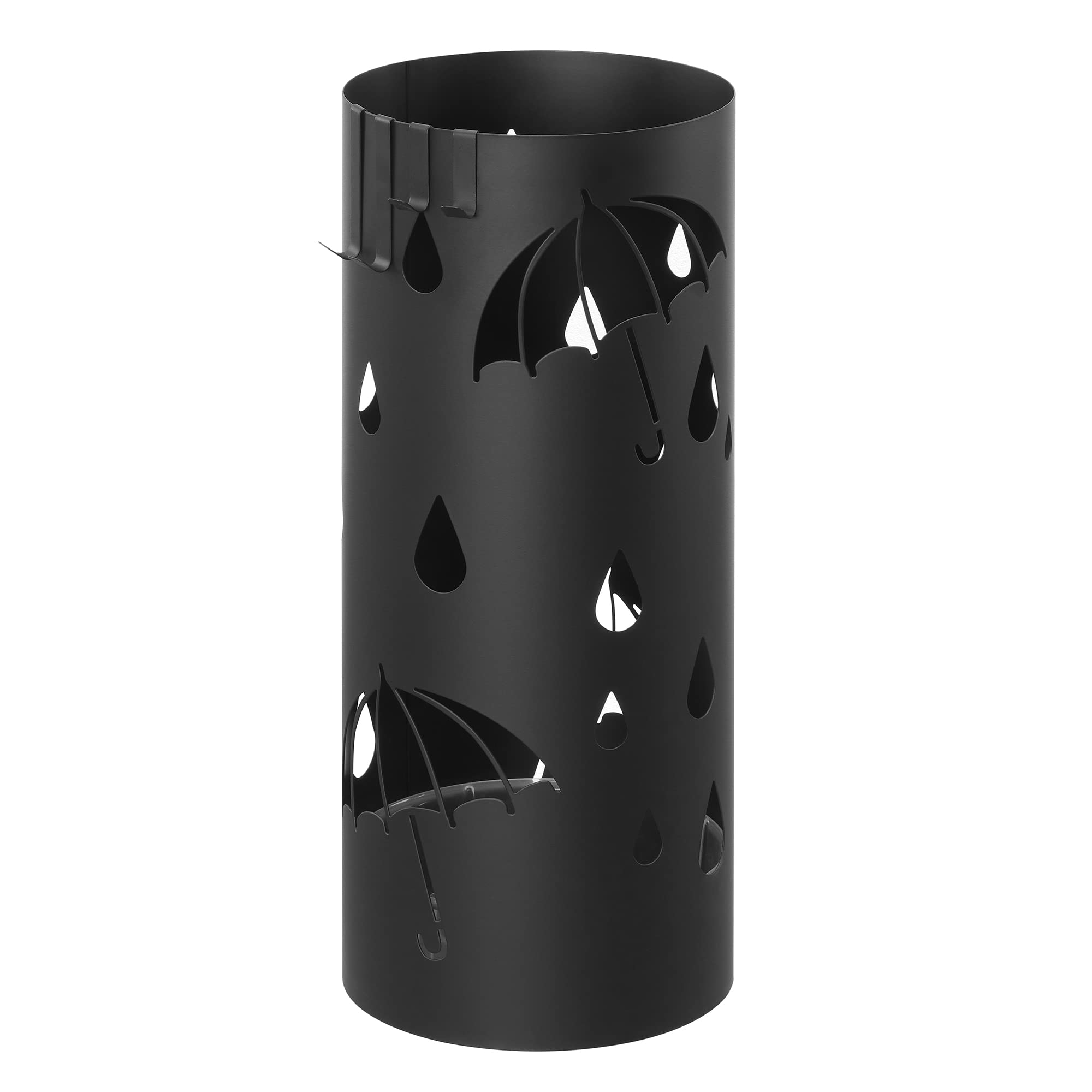songmics-regenschirmst-nder-aus-metall-17-x-41-cm-mit-tropfschale-und-4-haken image 1