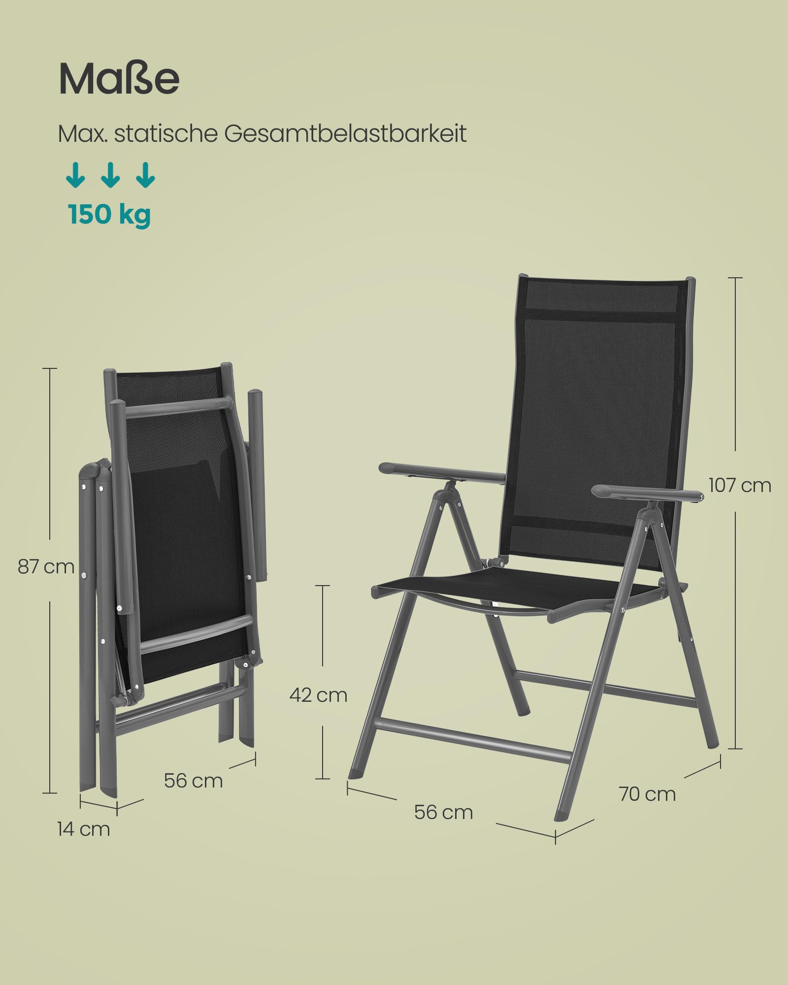 songmics-gartenstuhl-gcb30bk-klappstuhl-4er-set-schwarz-8-fach-verstellbar-bis-1 image 3