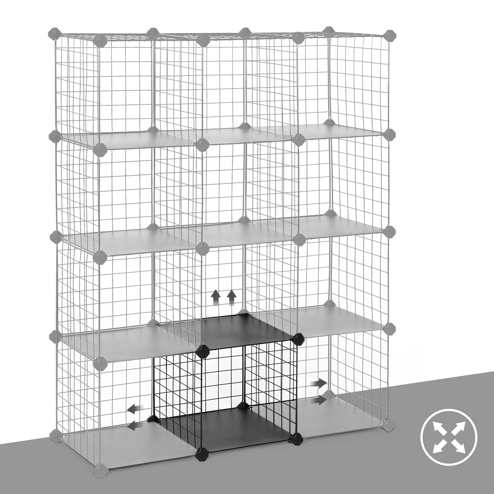 songmics-steckregal-lpi34h-w-rfelregal-12-w-rfel-31-x-93-x-123-cm-schwarz image 5