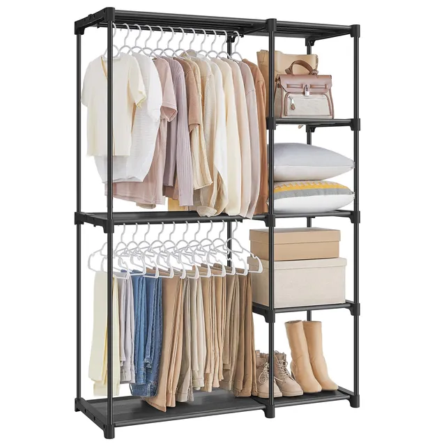 songmics-kleiderschrank-offen-ryg24bk-kleiderst-nder-112-x-43-x-165-cm-schwarz image 1
