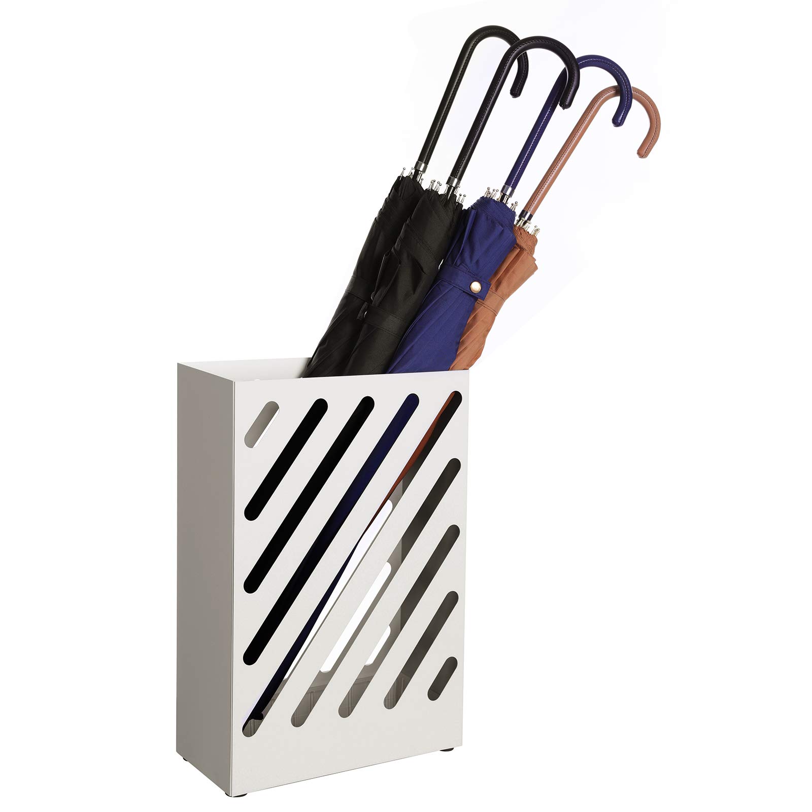 songmics-regenschirmst-nder-rechteckig-metall-wei-mit-haken-luc03wt image 2