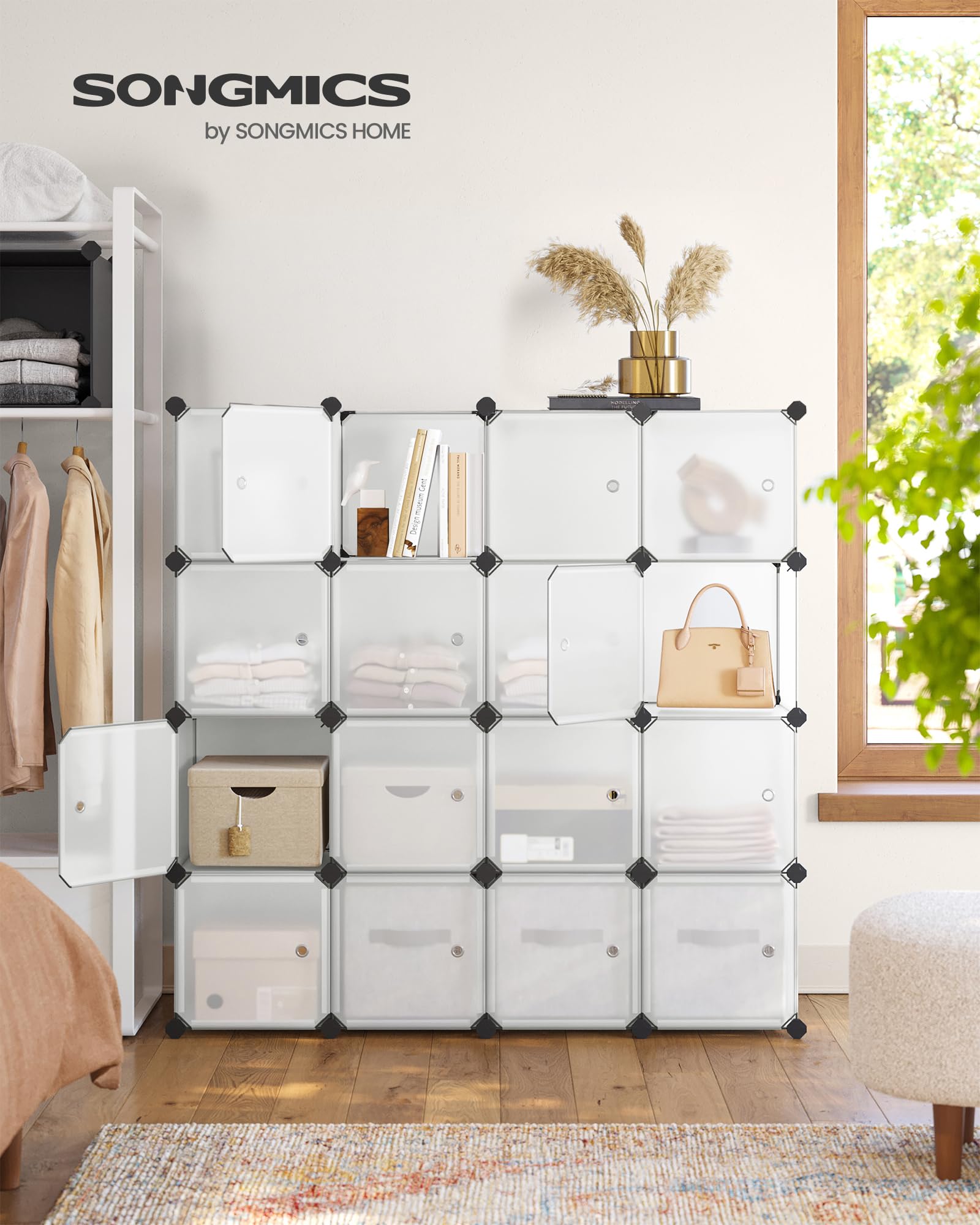 songmics-steckregal-16-w-rfel-kleiderschrank-wei-lpc44bs-mit-t-ren image 2