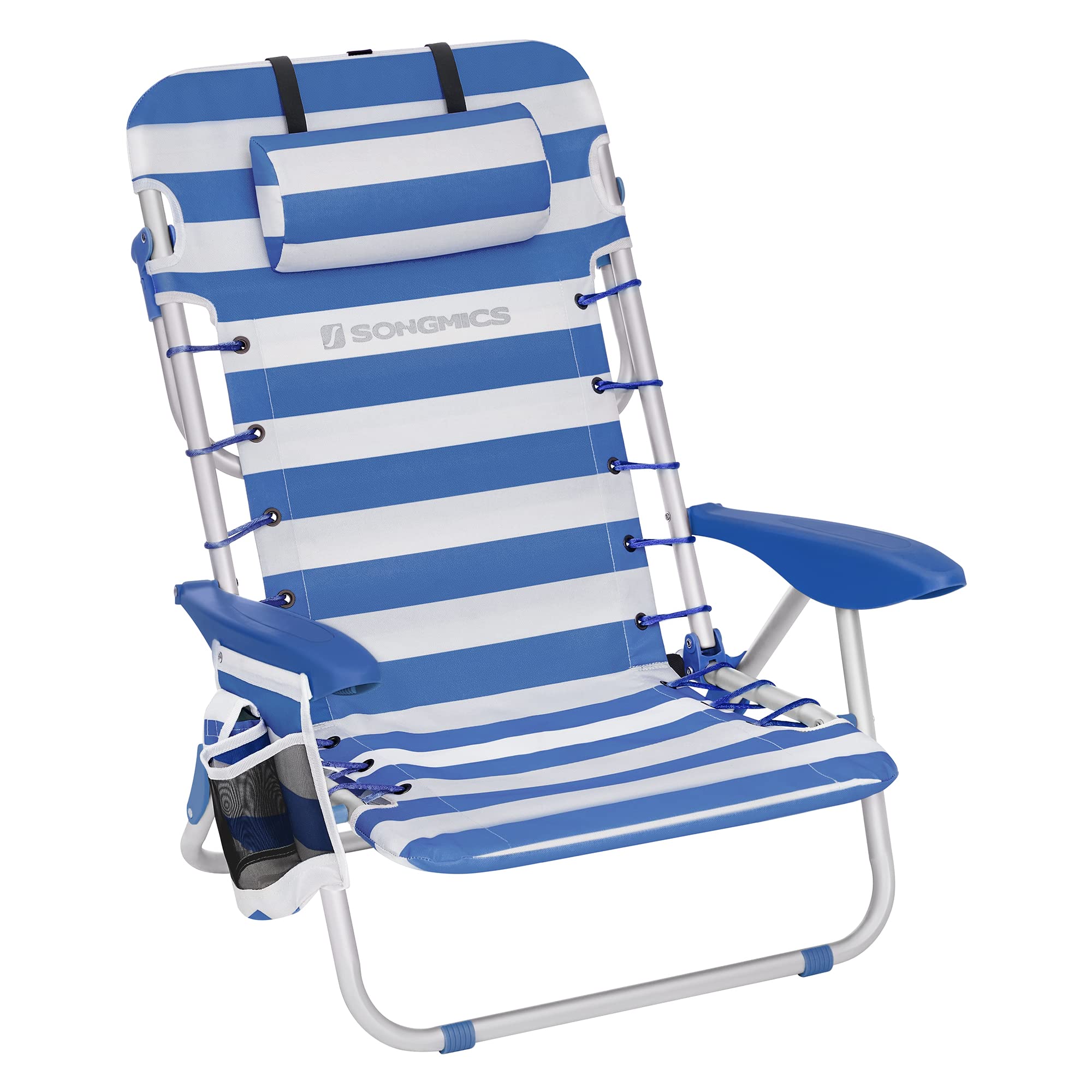 songmics-strandstuhl-campingstuhl-faltbar-blau-wei image 1