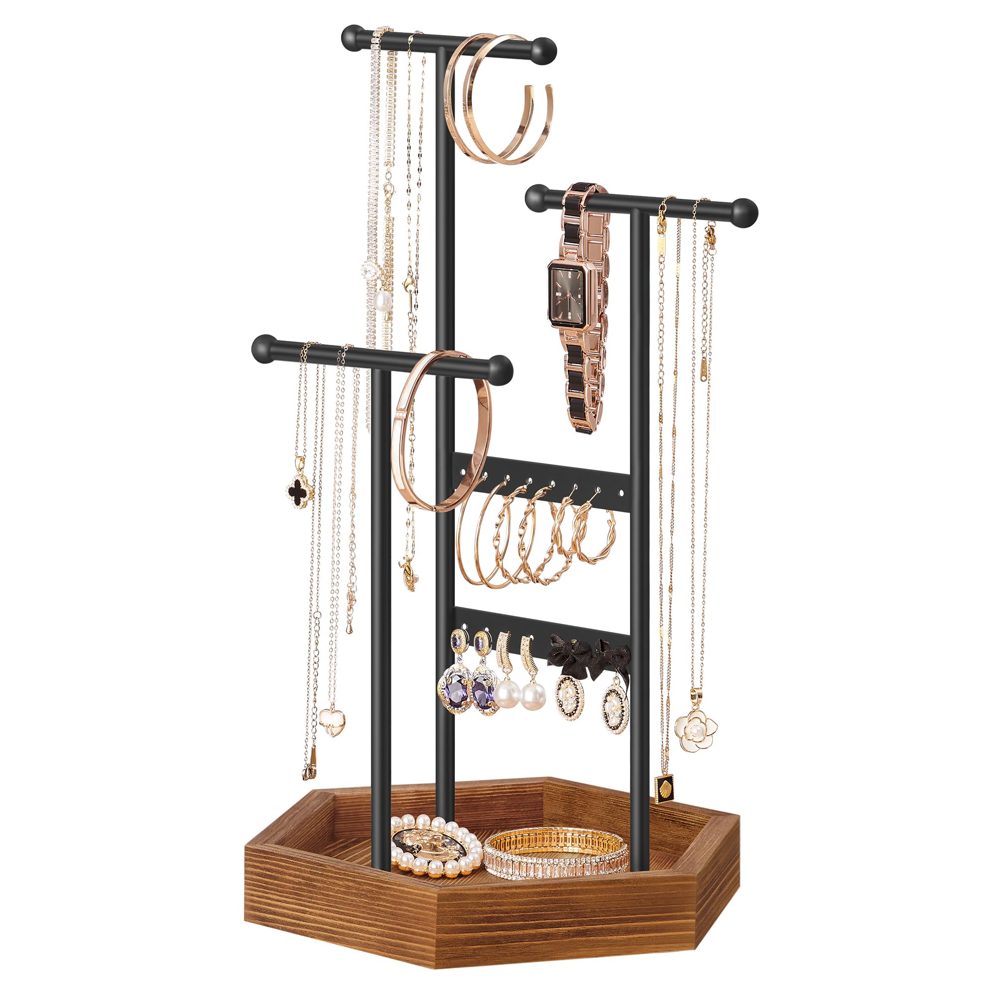 songmics-schmuckst-nder-jjs03cb-schwarz-karamellbraun-metall image 1
