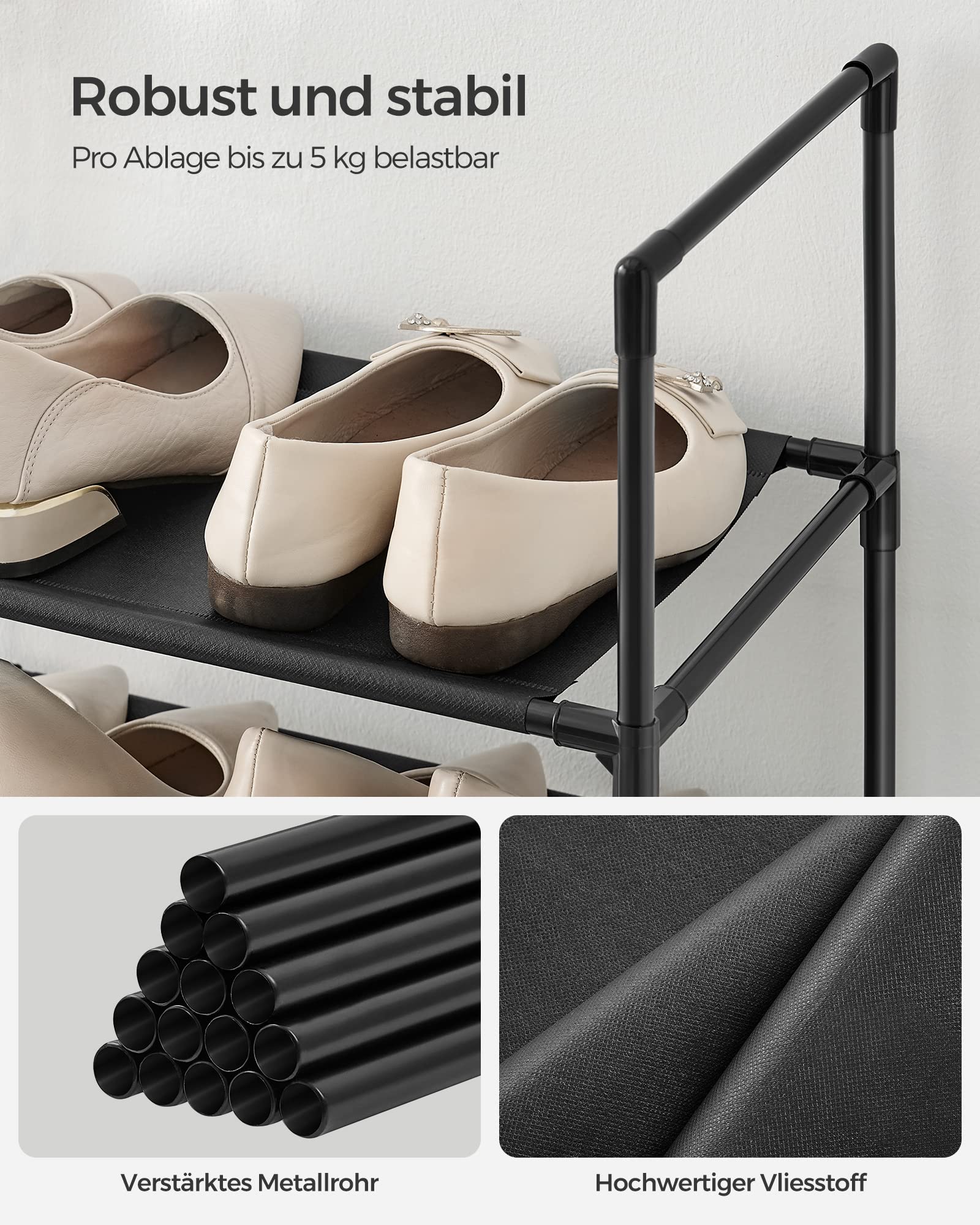 songmics-schuhregal-10-ebenen-schmal-33-x-33-x-173-cm-schwarz-lsr110b02 image 6
