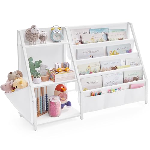 songmics-kinder-b-cherregal-mit-seitentasche-75-cm-hoch-wei image 7