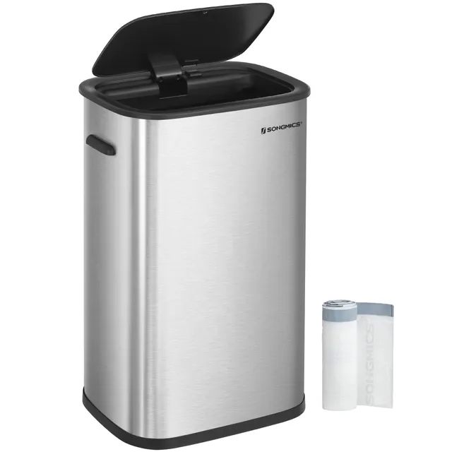 songmics-ltb610e50-m-lleimer-k-che-50-liter-sensor-edelstahl-silbern image 1