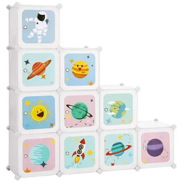 songmics-kinder-aufbewahrungsschrank-lpc903w01-10-w-rfel-123x31x123-cm-wei image 1