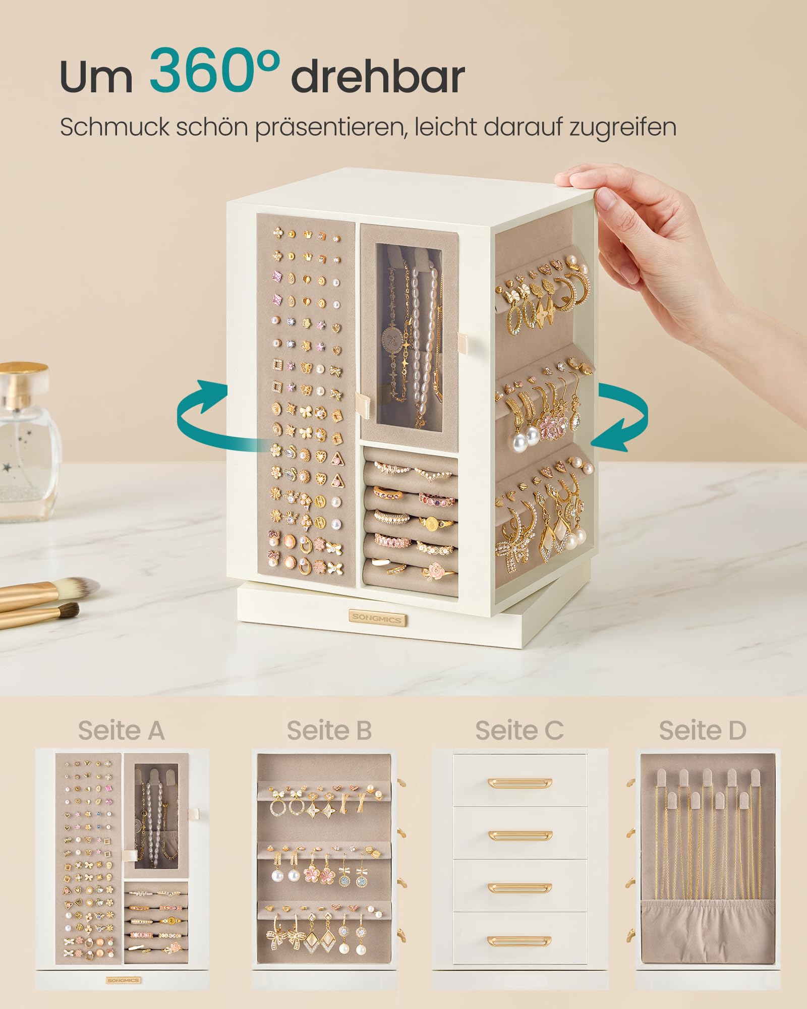 songmics-schmuckk-stchen-jbc211wd01-360-drehbar-4-schubladen-cremewei image 3