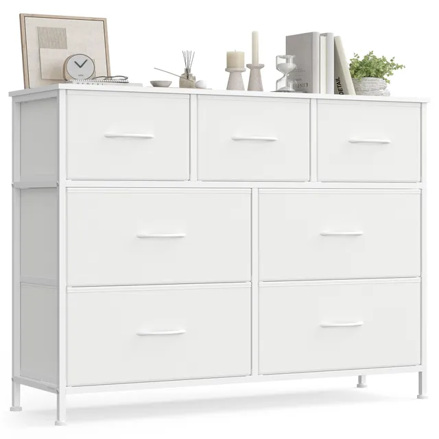 songmics-bellah-lgs323wh01-kommode-7-schubladen-wolkenwei-schneewei image 1