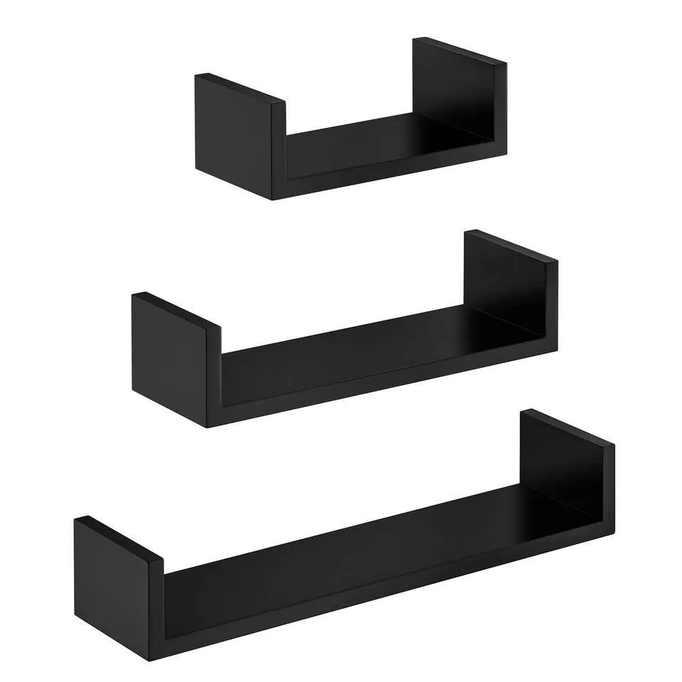 songmics-wandregal-lws66b-3-st-ck-schweberegal-schwarz-hochglanz-30-45-60-cm image 1