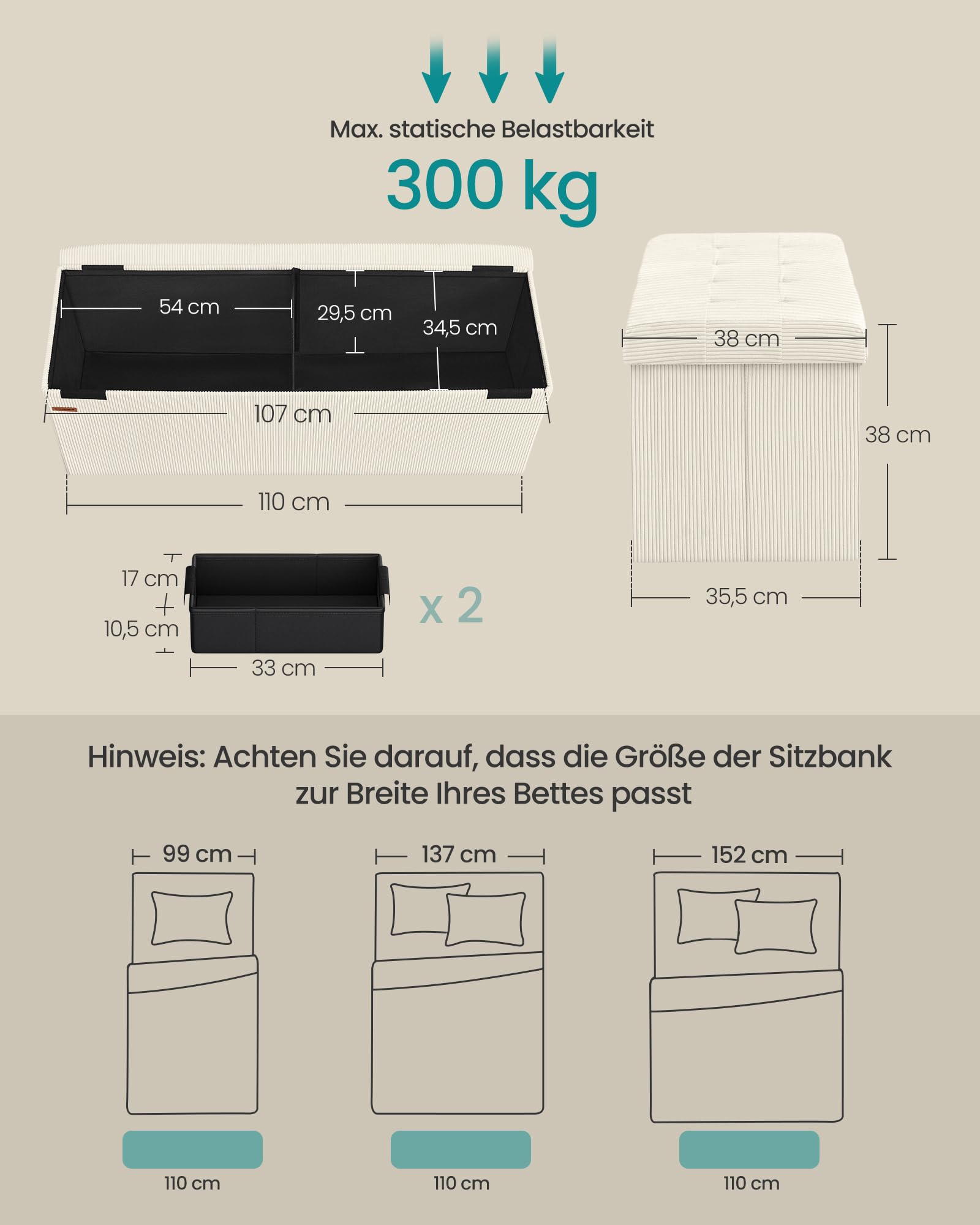 songmics-sitzbank-mit-stauraum-110-cm-cremewei-lsf604w01 image 3