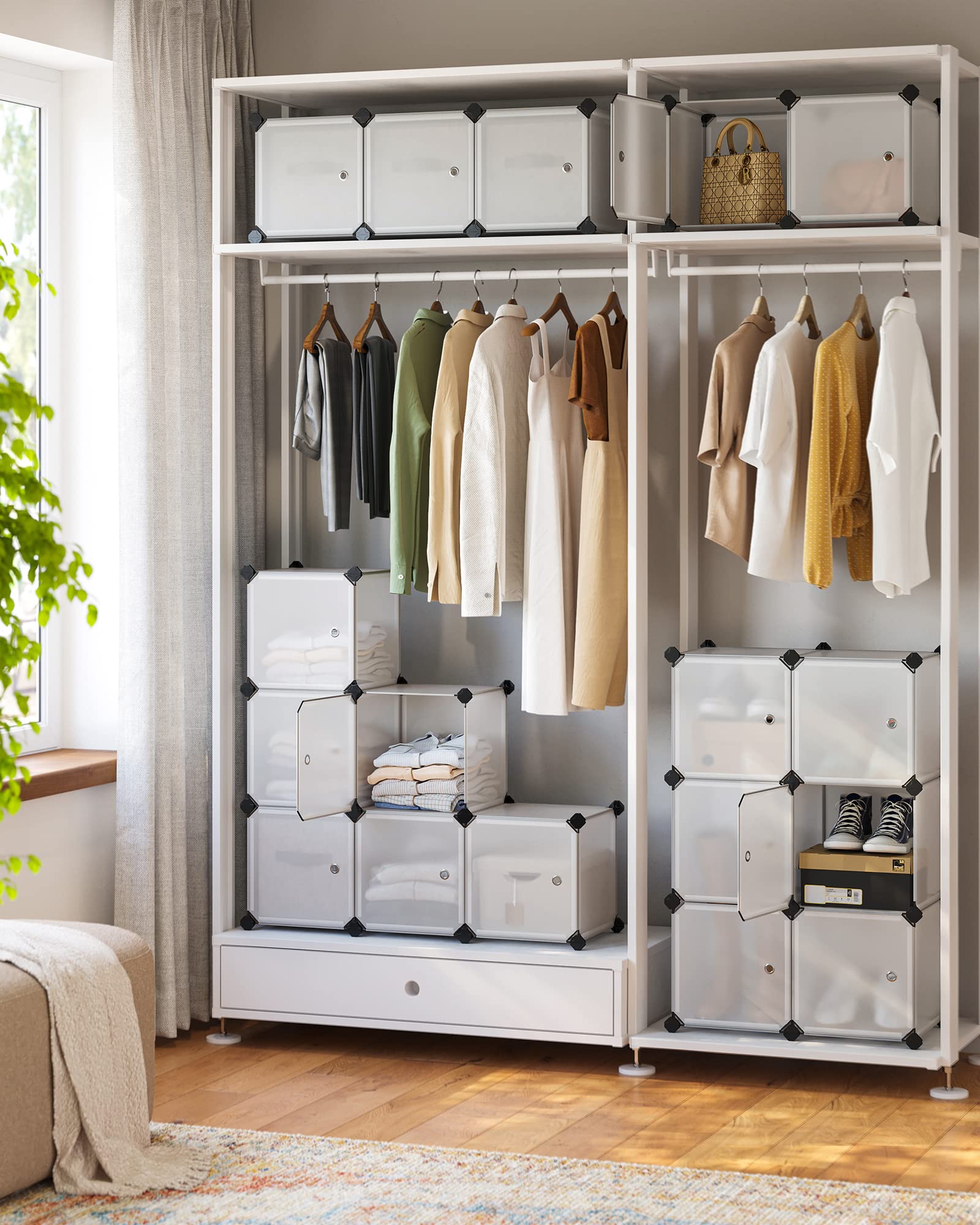 songmics-steckregal-16-w-rfel-kleiderschrank-wei-lpc44bs-mit-t-ren image 4