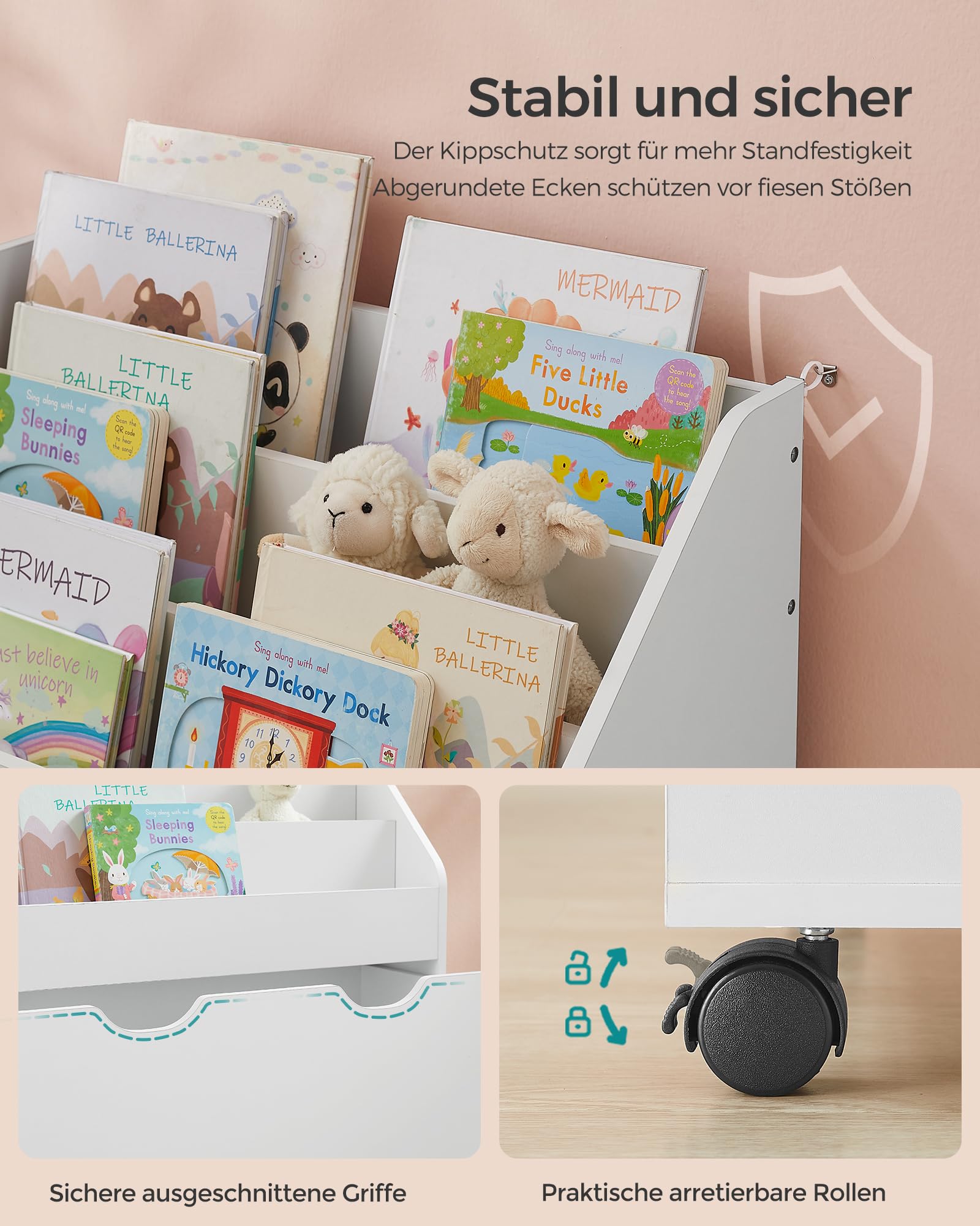 songmics-gkr041w10-kinderregal-b-cherregal-3-ebenen-mit-rollbox image 6