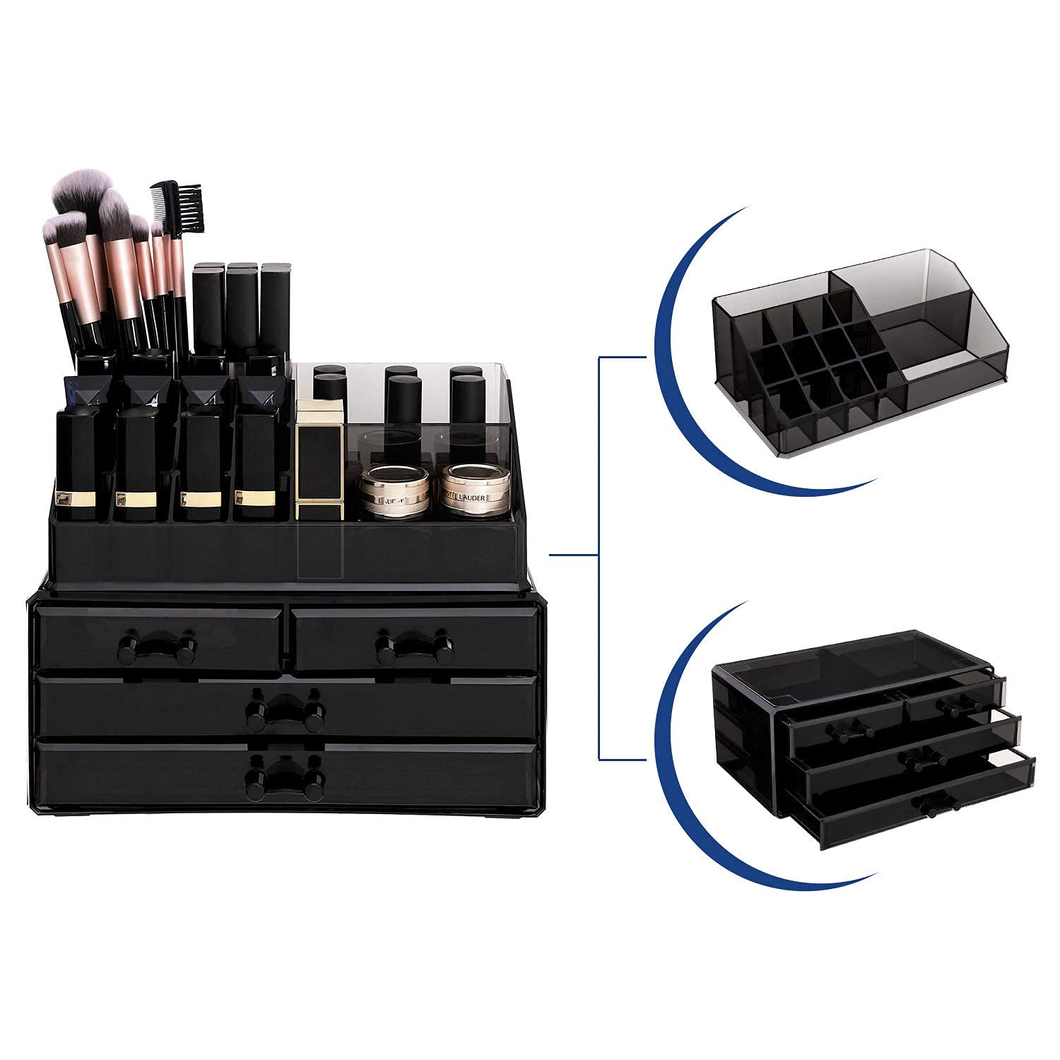 songmics-kosmetik-organizer-jka007bk-medium-schwarz-aus-acryl-mit-schubladen image 4