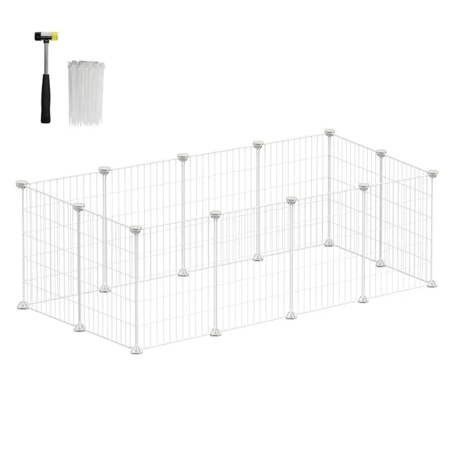 songmics-freilauf-diy-kleintiergehege-lpi001w01-metallgitter-123-x-63-x-41-cm-we image 1