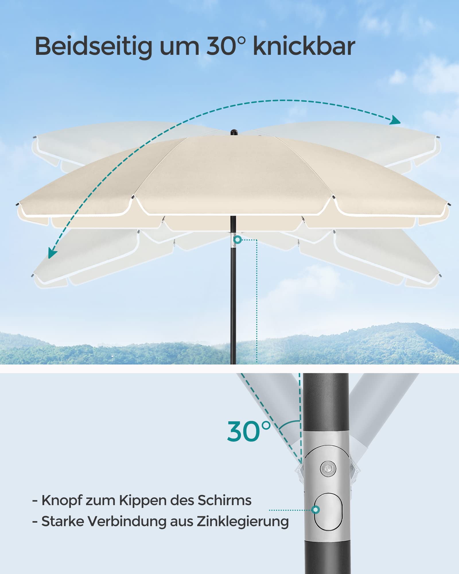 songmics-gpu65wtv1-sonnenschirm-200-cm-upf-50-knickbar-beige image 3
