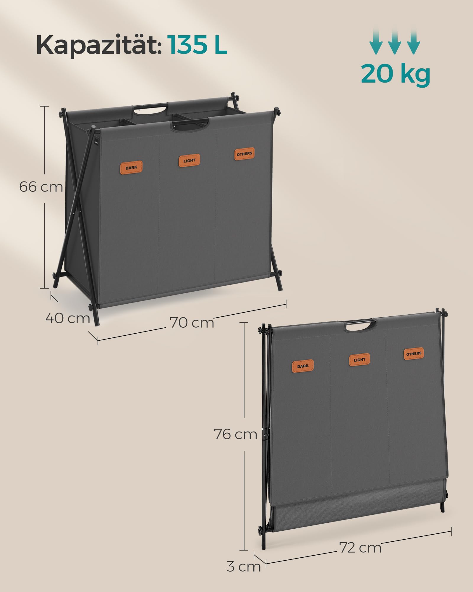 songmics-w-schekorb-lcb130g01-135-liter-3-f-cher-schiefergrau image 7