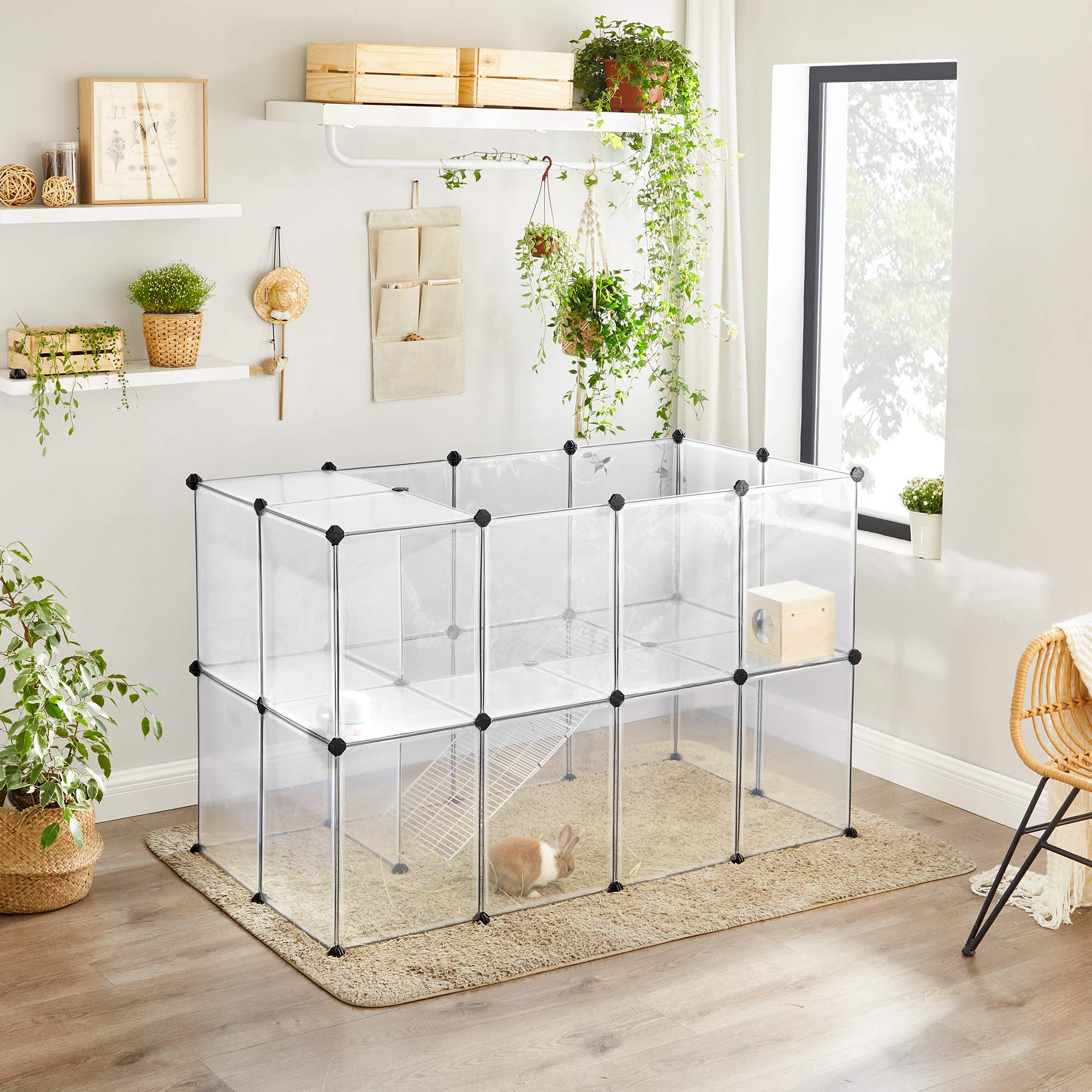 songmics-kleintiergehege-lpc005w01-transparent-143-x-73-x-91-cm image 3
