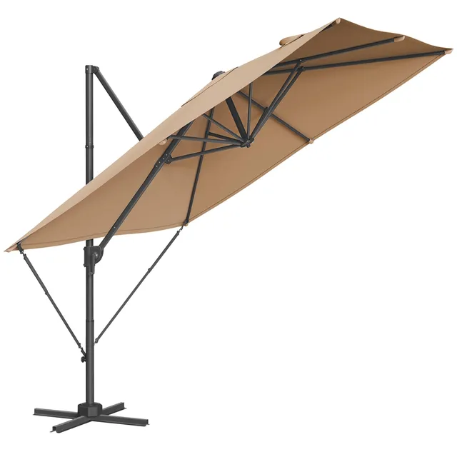 songmics-ampelschirm-gpu057k01-sonnenschirm-270x270-cm-upf-50-kamelbraun image 1