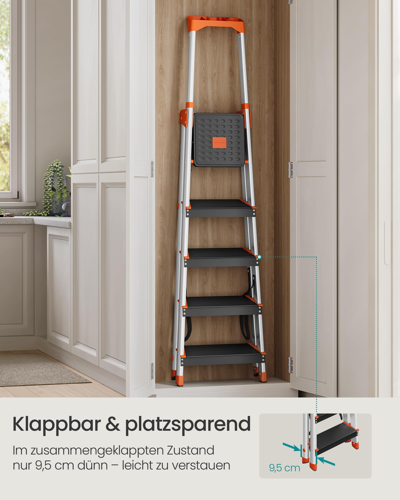 songmics-leiter-5-stufen-glt05bk-alu-schwarz-orange-150-kg image 6