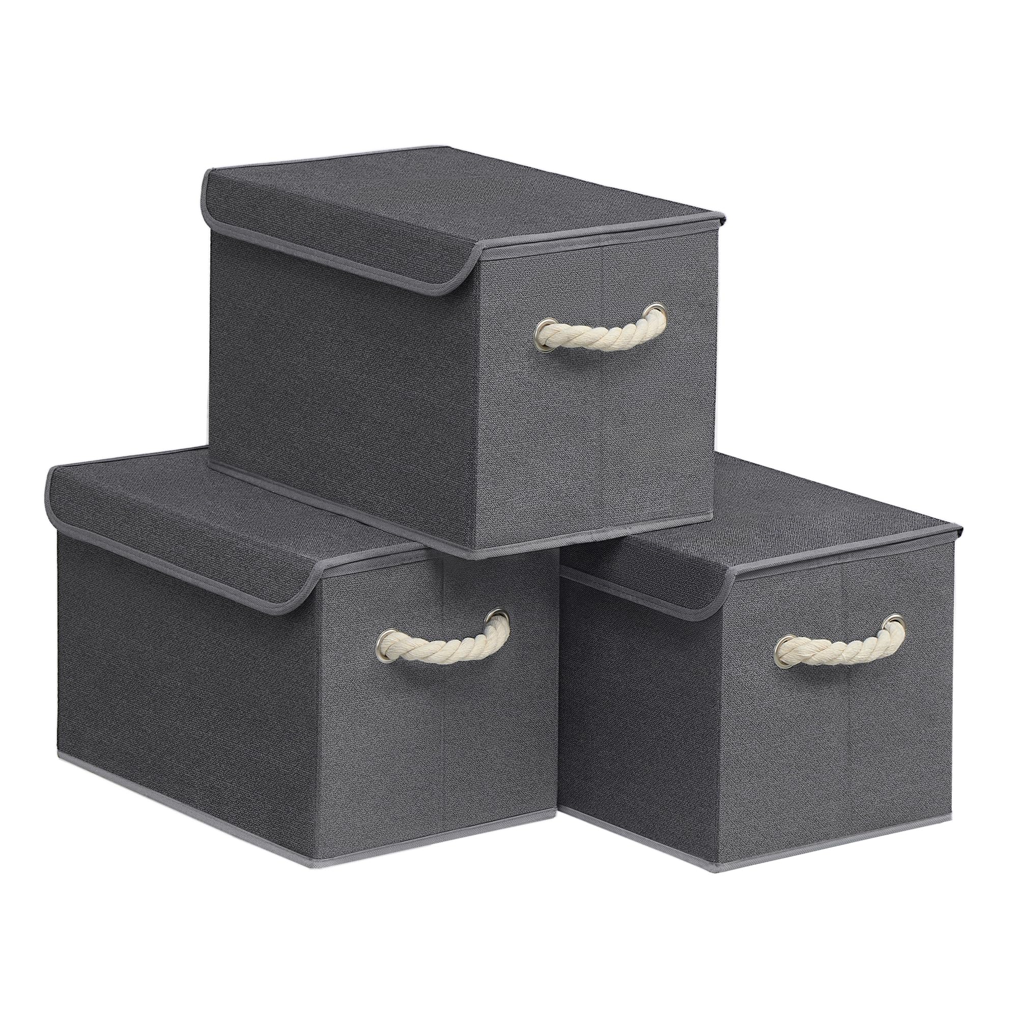 songmics-aufbewahrungsbox-mit-deckel-3er-set-38x25x25-cm-schiefergrau image 1