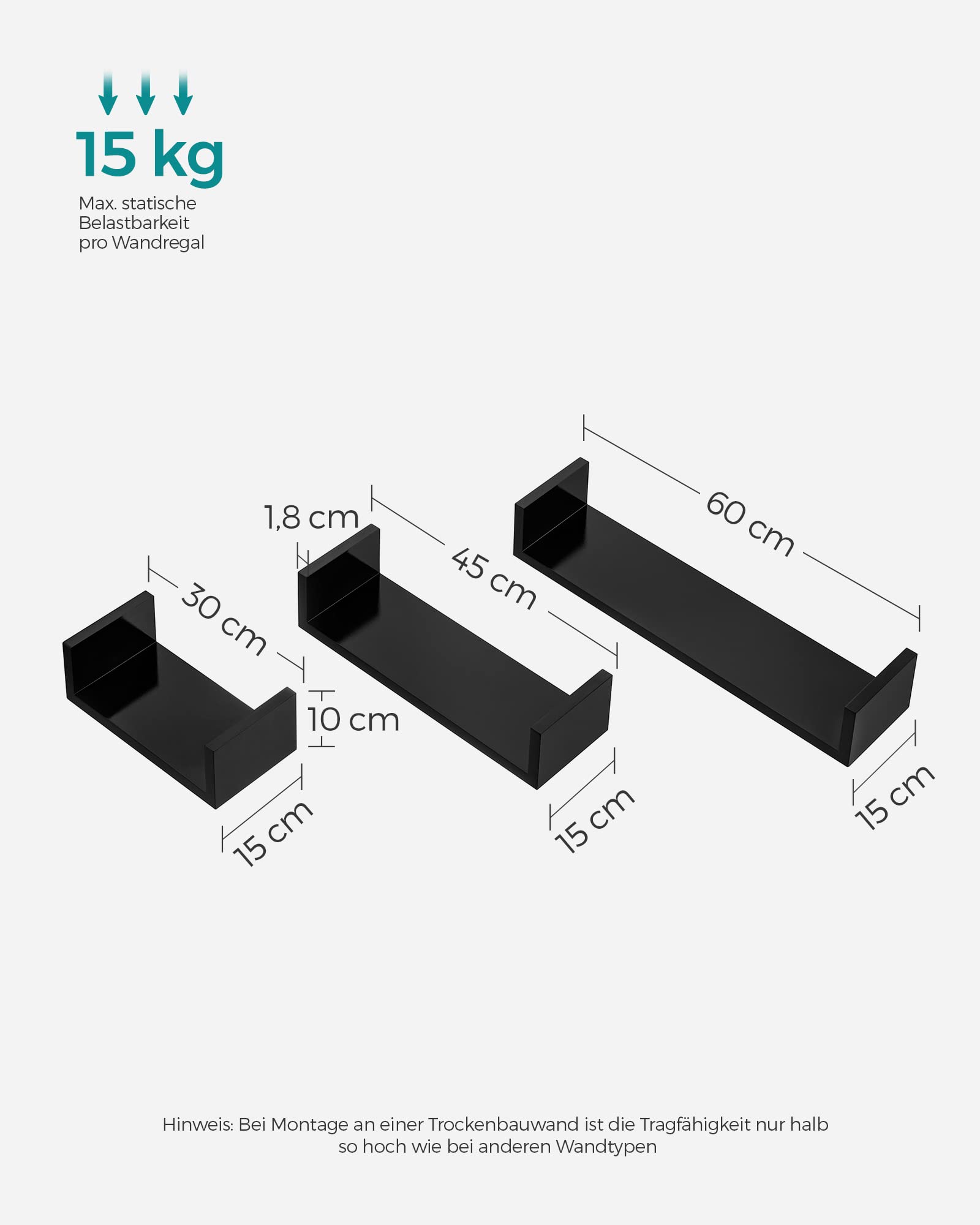 songmics-wandregal-lws66b-3-st-ck-schweberegal-schwarz-hochglanz-30-45-60-cm image 3