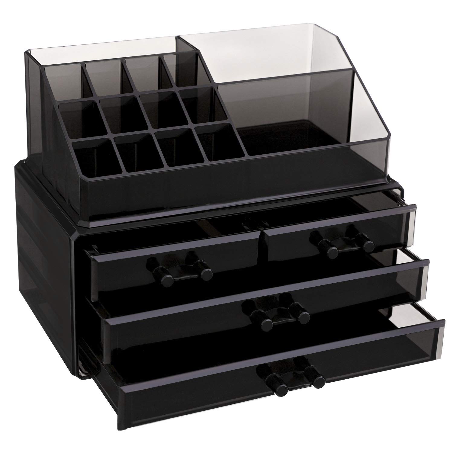 songmics-kosmetik-organizer-jka007bk-medium-schwarz-aus-acryl-mit-schubladen image 1