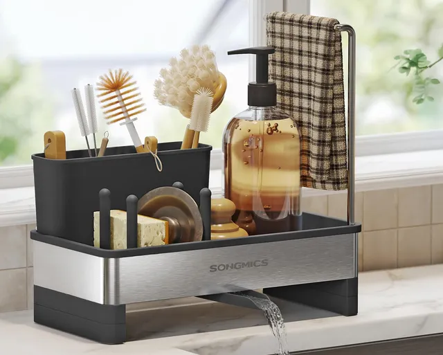 songmics-sp-lbecken-organizer-kcs555bh01-edelstahl-12-7-x-24-7-x-23-cm image 1