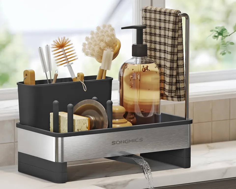 songmics-sp-lbecken-organizer-kcs555bh01-edelstahl-12-7-x-24-7-x-23-cm image 1