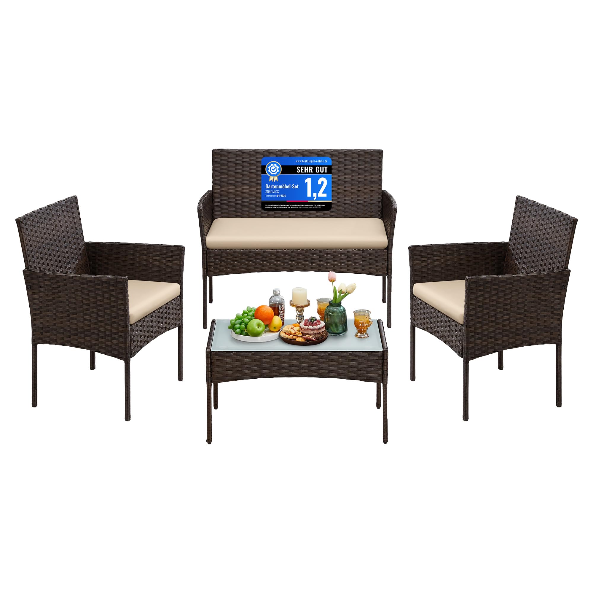 songmics-gartenm-bel-set-ggf004k05-pe-polyrattan-lounge-set-braun-taupe image 1