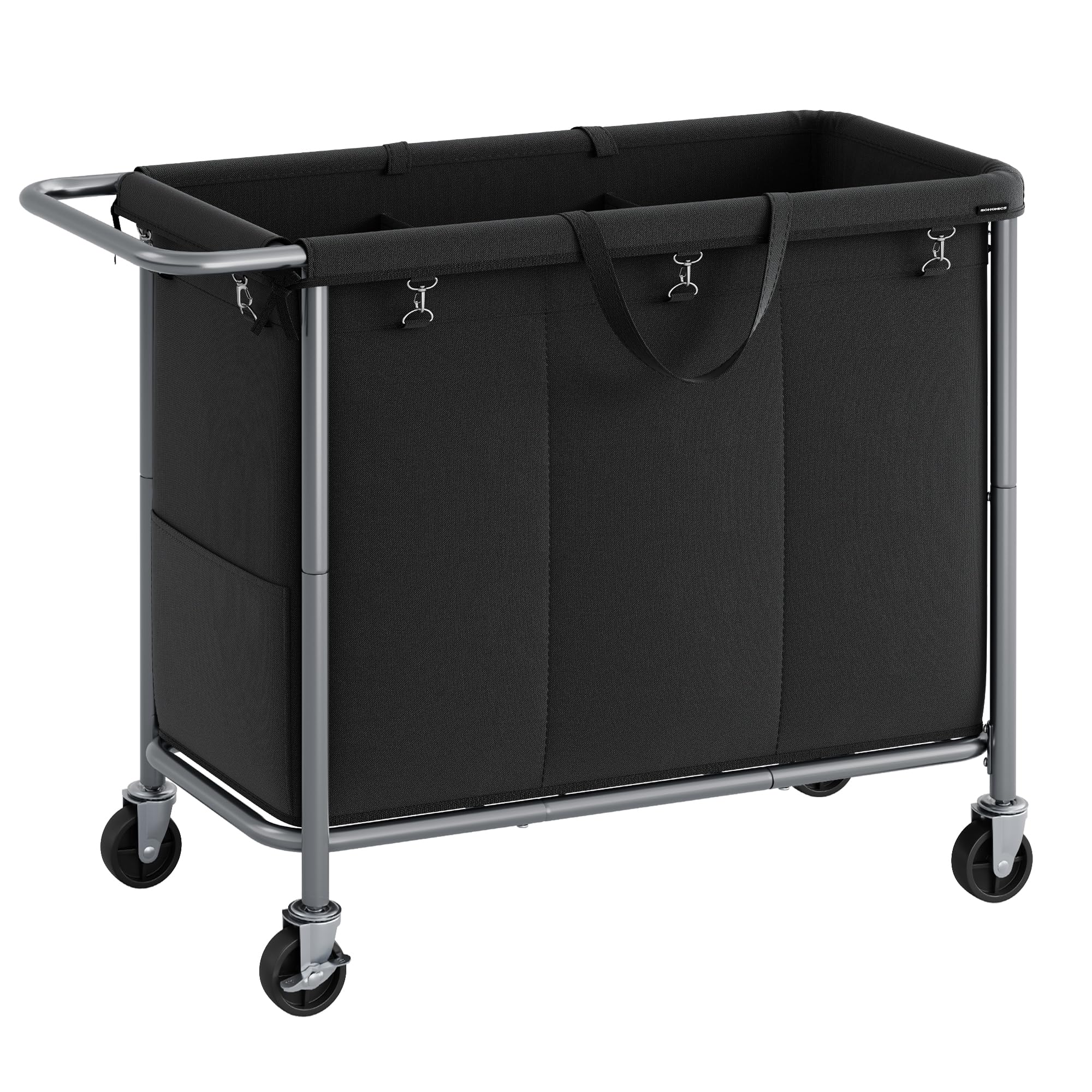 songmics-w-schekorb-3-f-cher-200-liter-mit-rollen-tintenschwarz-rls005b01 image 1