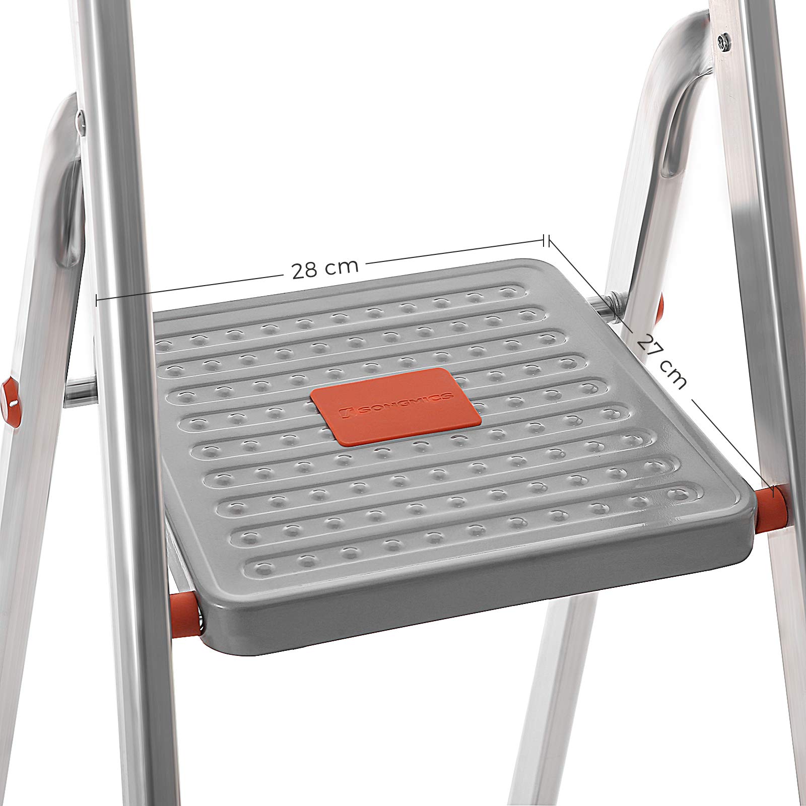 songmics-trittleiter-6-stufen-glt006wt01-aluleiter-186-cm-bis-150-kg-grau-orange image 6