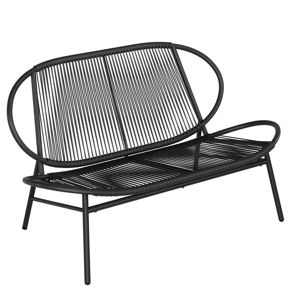 songmics-gartenbank-2-sitzer-pe-rattan-138-5-cm-tintenschwarz-ggf0026b01 image 1