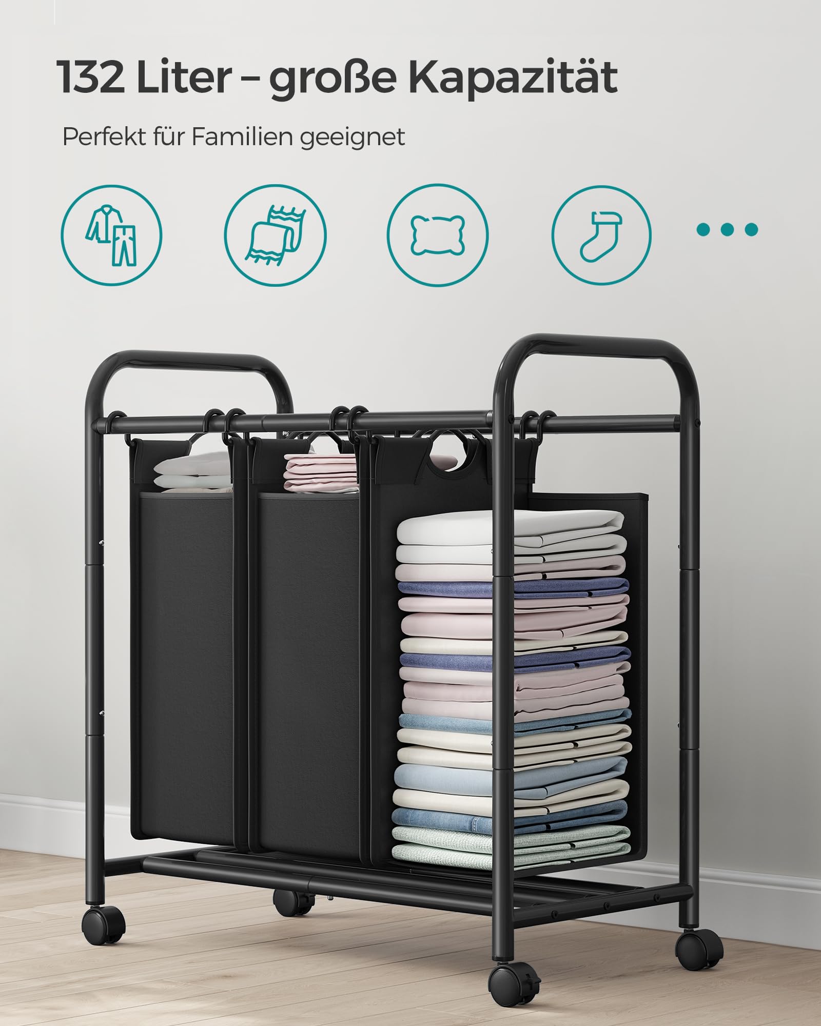 songmics-w-schesortierer-lsf003b-schwarz-3-f-cher-132l-mit-rollen image 3