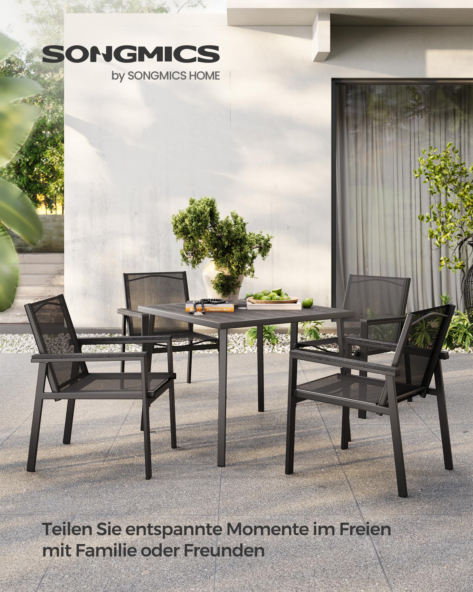 songmics-gartengarnitur-4-1-mit-tisch-und-4-st-hlen-anthrazitgrau-tintenschwarz image 2