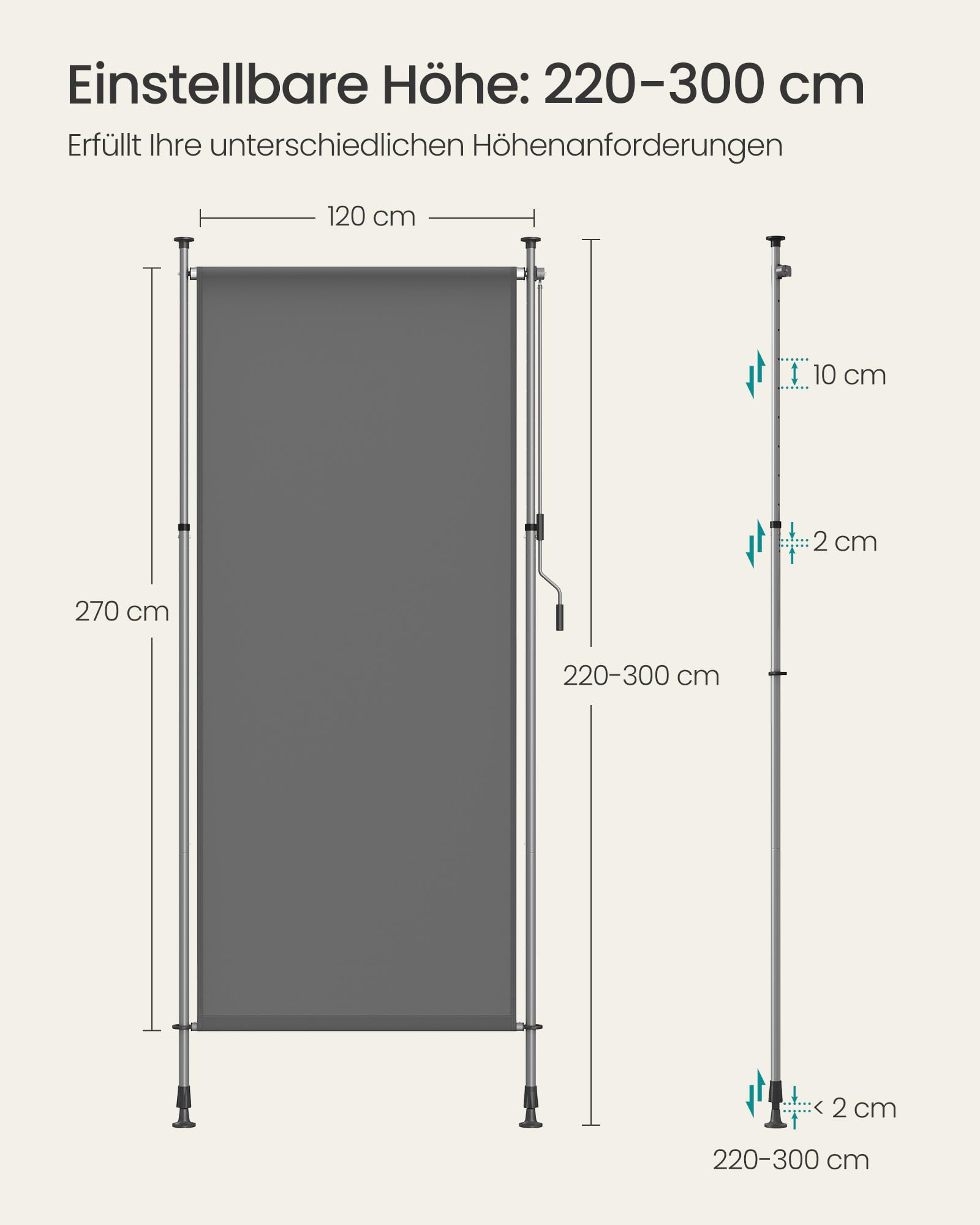 songmics-senkrechtmarkise-120-x-220-300-cm-h-henverstellbar image 6