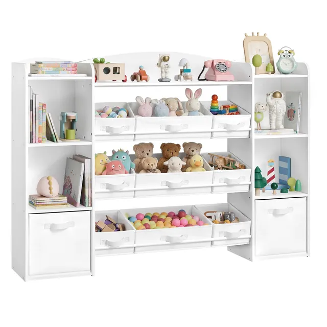 songmics-kinderregal-mit-4-f-chern-und-11-boxen-wei-143-8-cm image 1