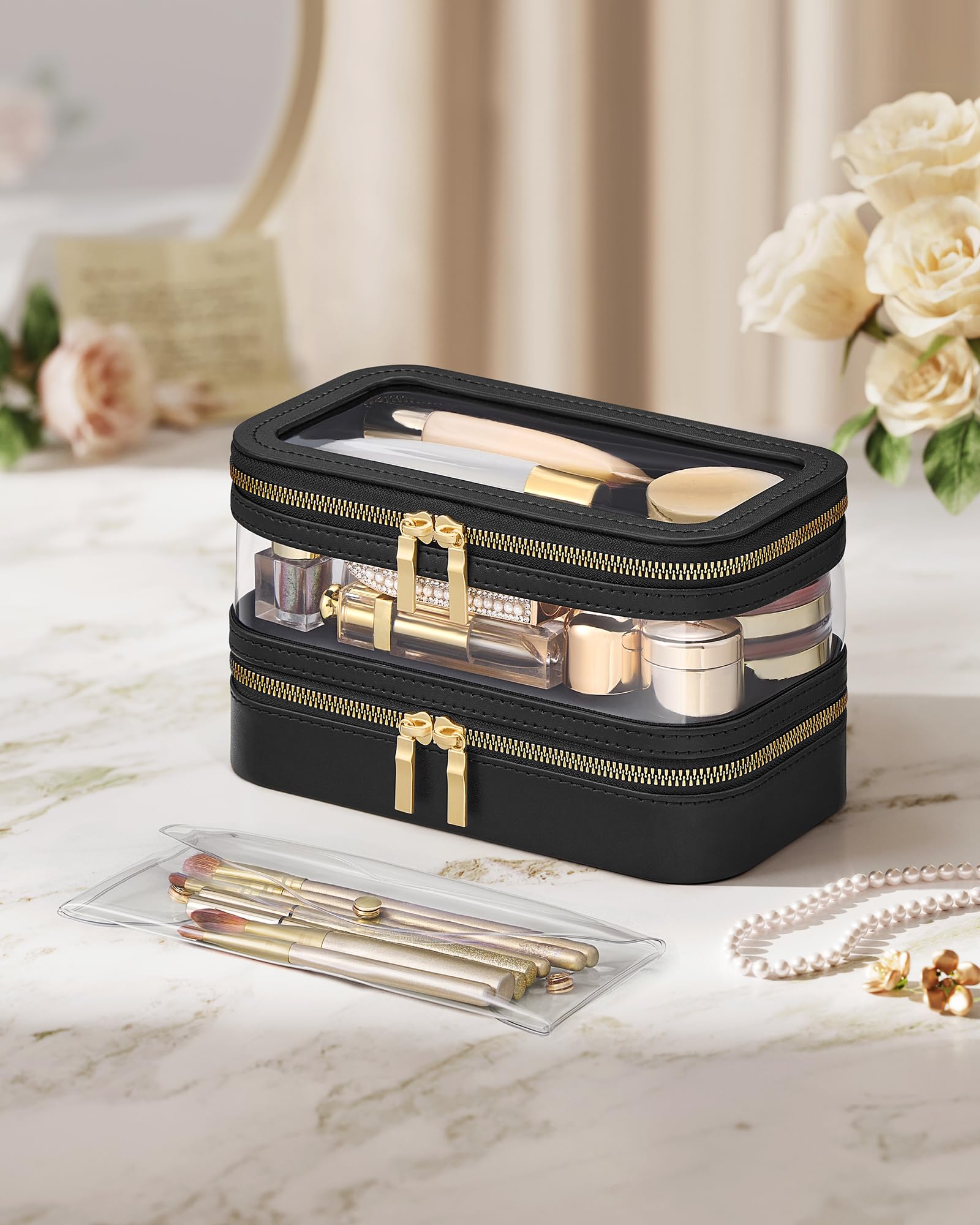 songmics-make-up-tasche-jka026b01-kosmetik-organizer-tintenschwarz-22-x-12-x-12- image 2